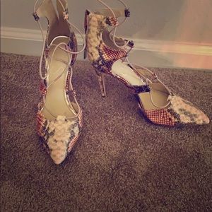 Snake Skin Heels Strappy